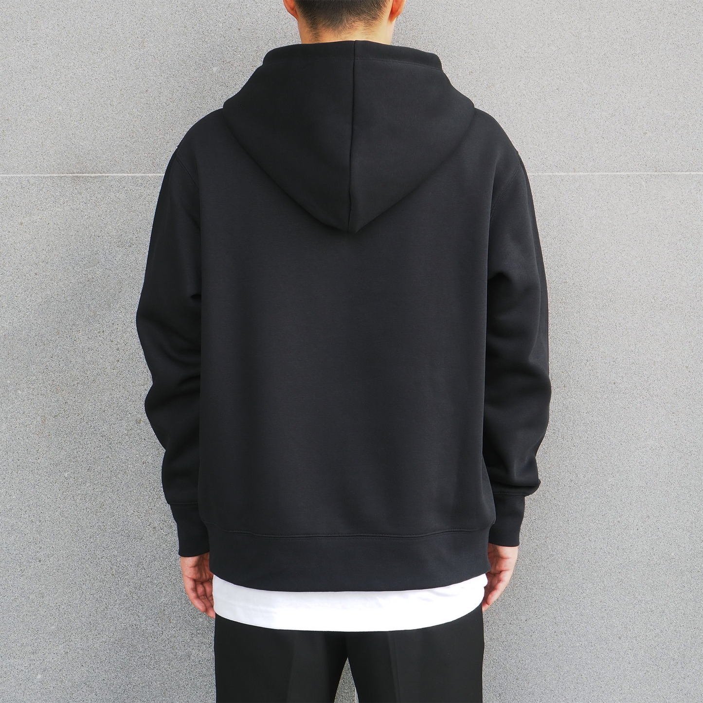 hoodie men model back black