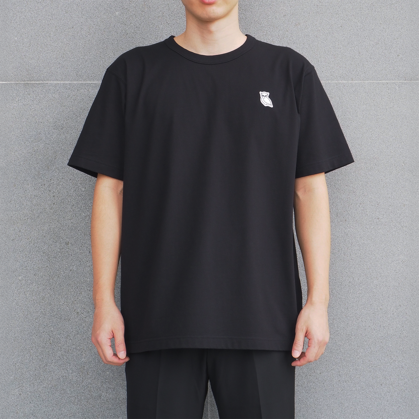 OWL PATCH T-SHIRT (UNISEX) / BLACK