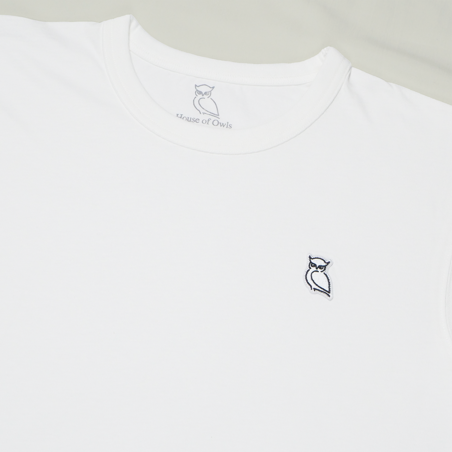 OWL PATCH T-SHIRT (UNISEX) / WHITE