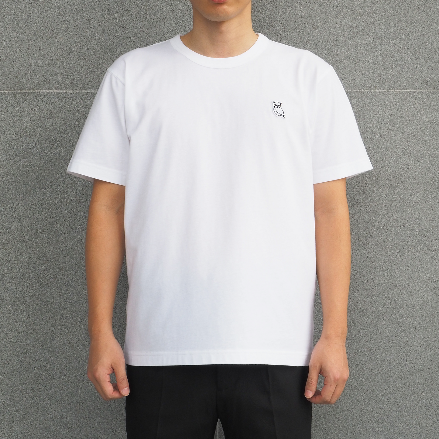 OWL PATCH T-SHIRT (UNISEX) / WHITE