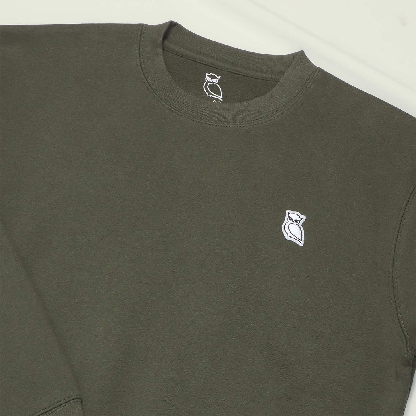 OWL PATCH SWEATSHIRT (UNISEX) / OLIVE