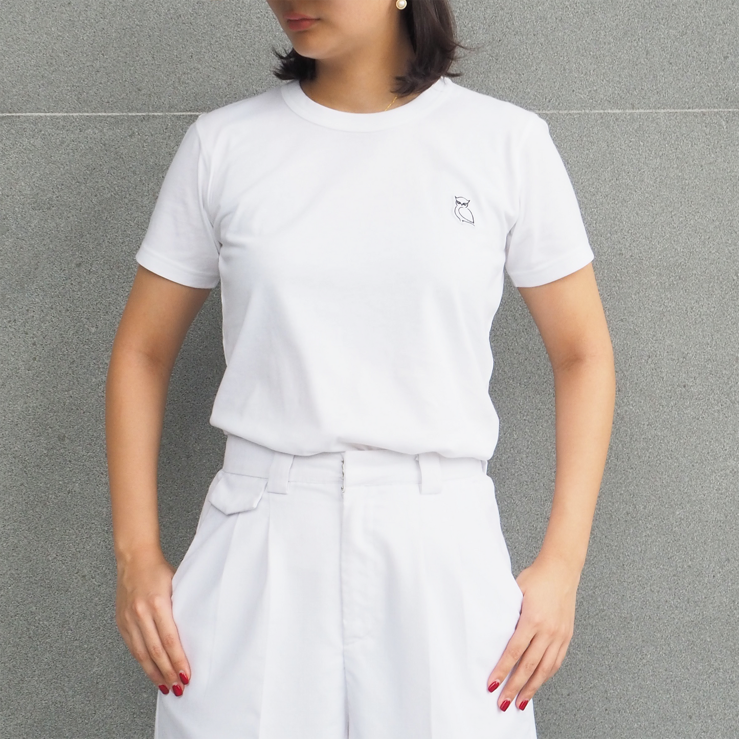 OWL PATCH T-SHIRT (WOMEN) / WHITE