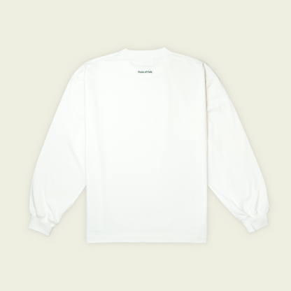 OWL PATCH オーバーサイズロングTシャツ / WHITE