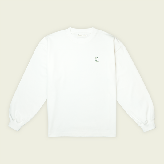 OWL PATCH オーバーサイズロングTシャツ / WHITE