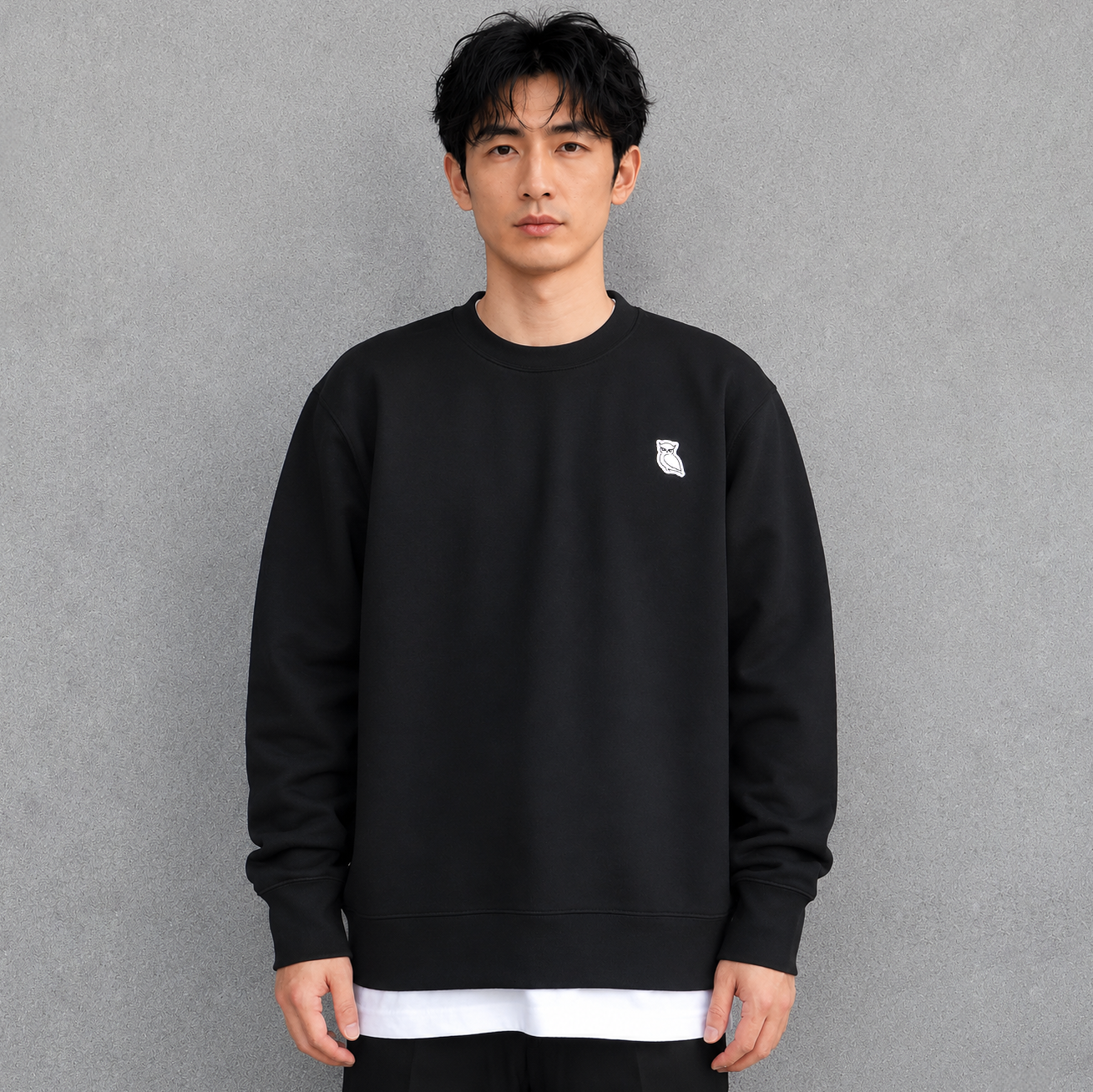 OWL PATCH スウェットシャツ / BLACK