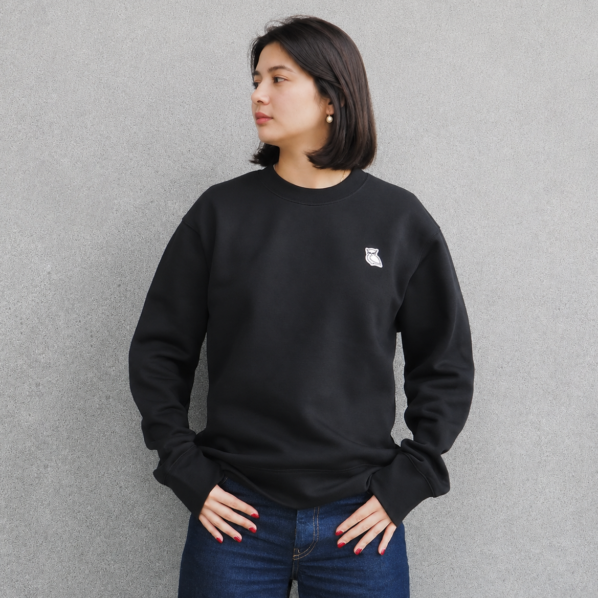 OWL PATCH スウェットシャツ / BLACK