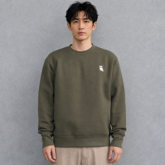 OWL PATCH スウェットシャツ / OLIVE