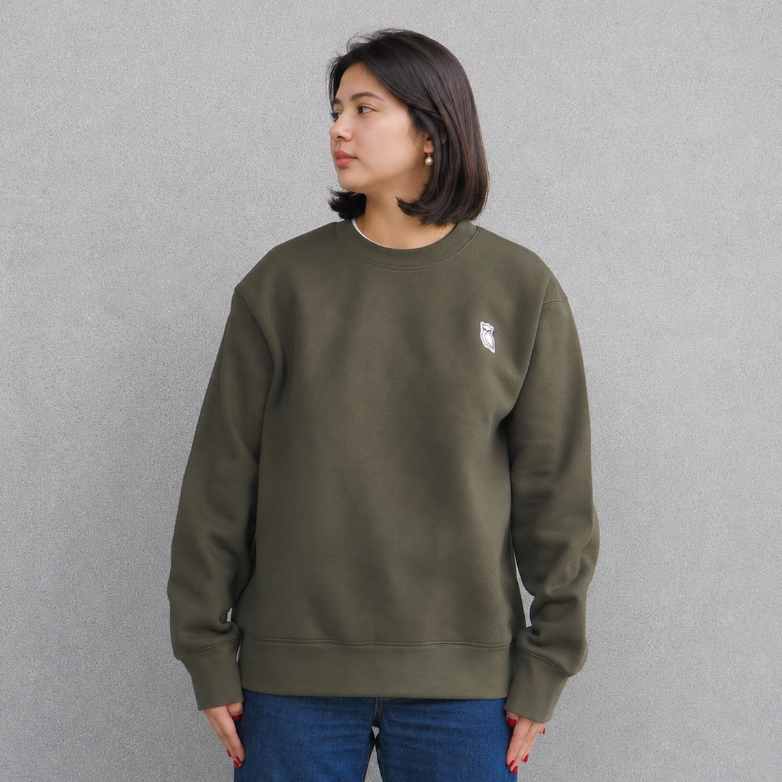 OWL PATCH スウェットシャツ / OLIVE