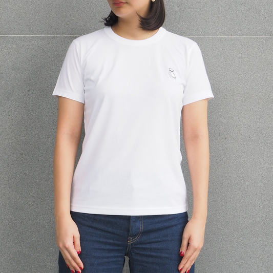 OWL PATCH T-SHIRT (WOMEN) / WHITE